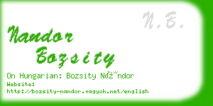 nandor bozsity business card